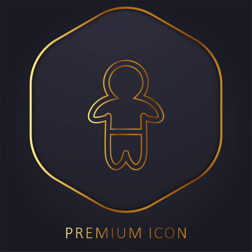 Esboço de pé do bebê com calças linha dourada logotipo premium ou ícone - Vetor, Imagem