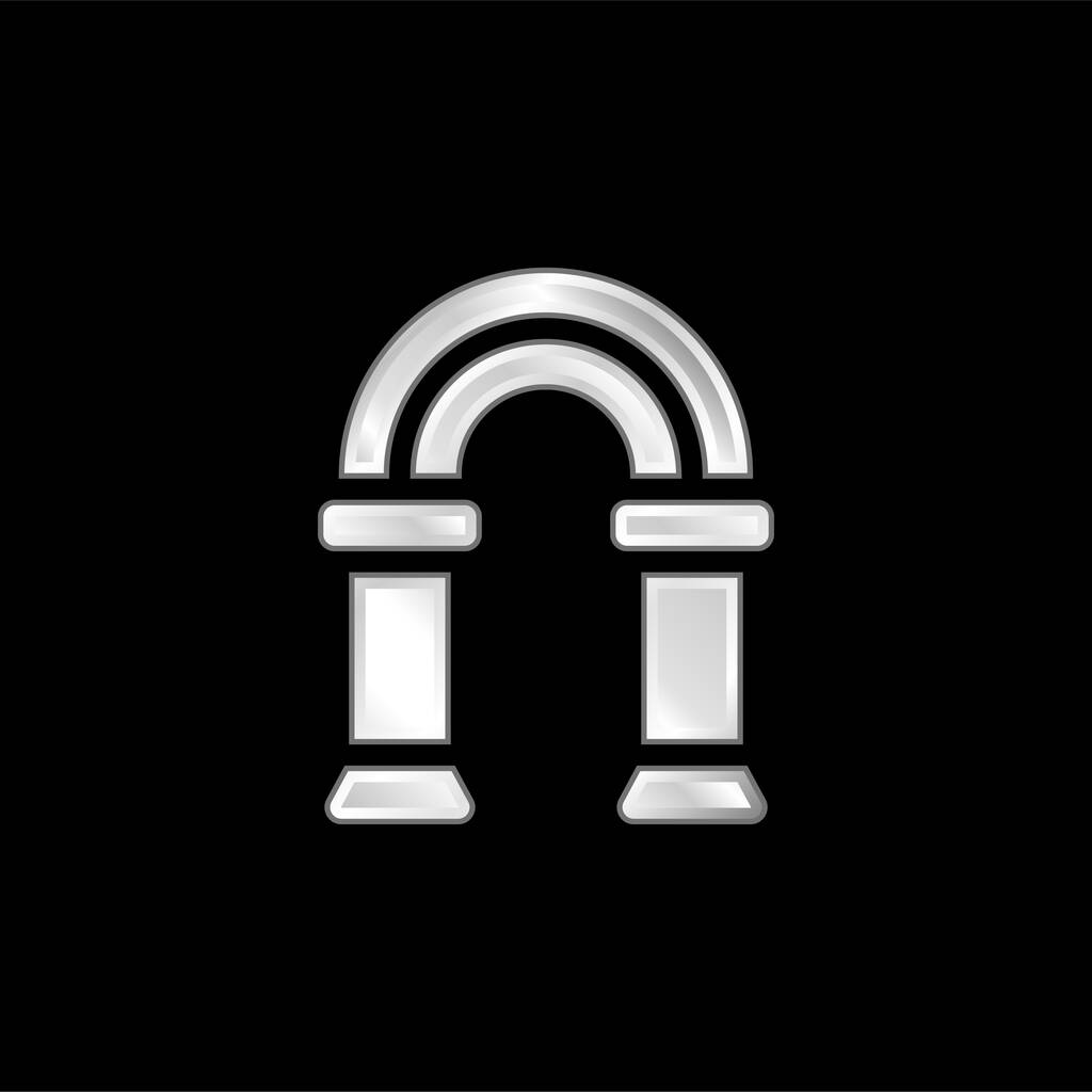 Arch srebrzona ikona metaliczna - Wektor, obraz