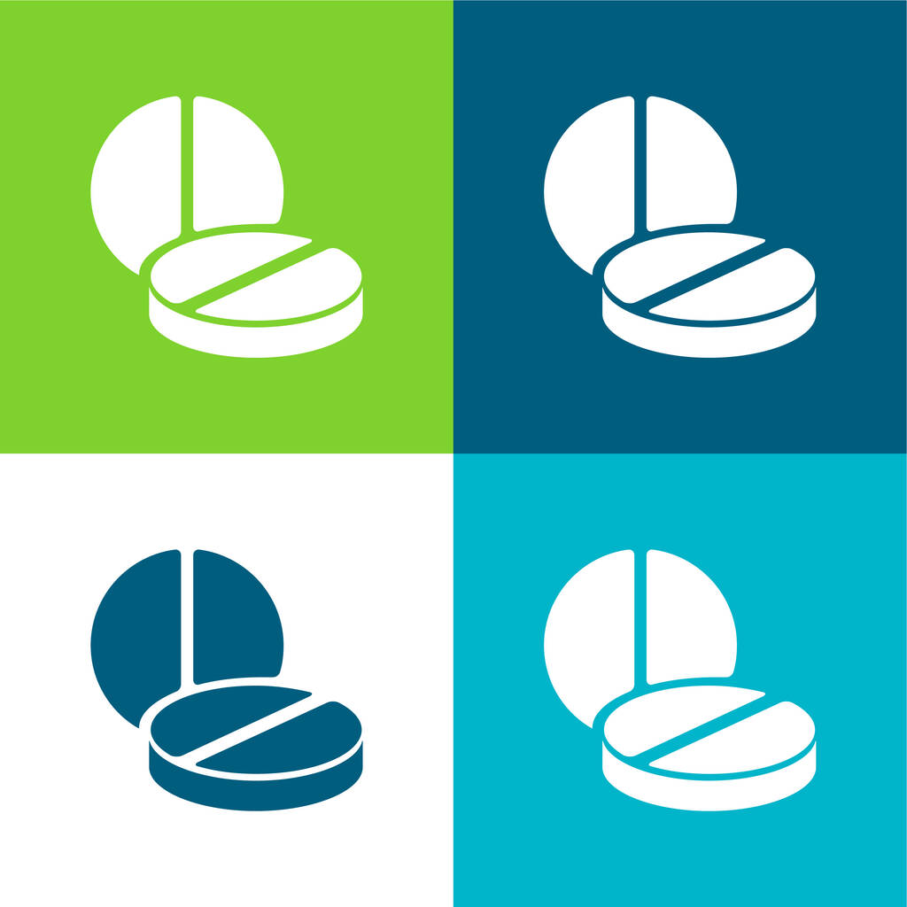 Ensemble d'icônes minimum quatre couleurs plates de 2 pilules - Vecteur, image