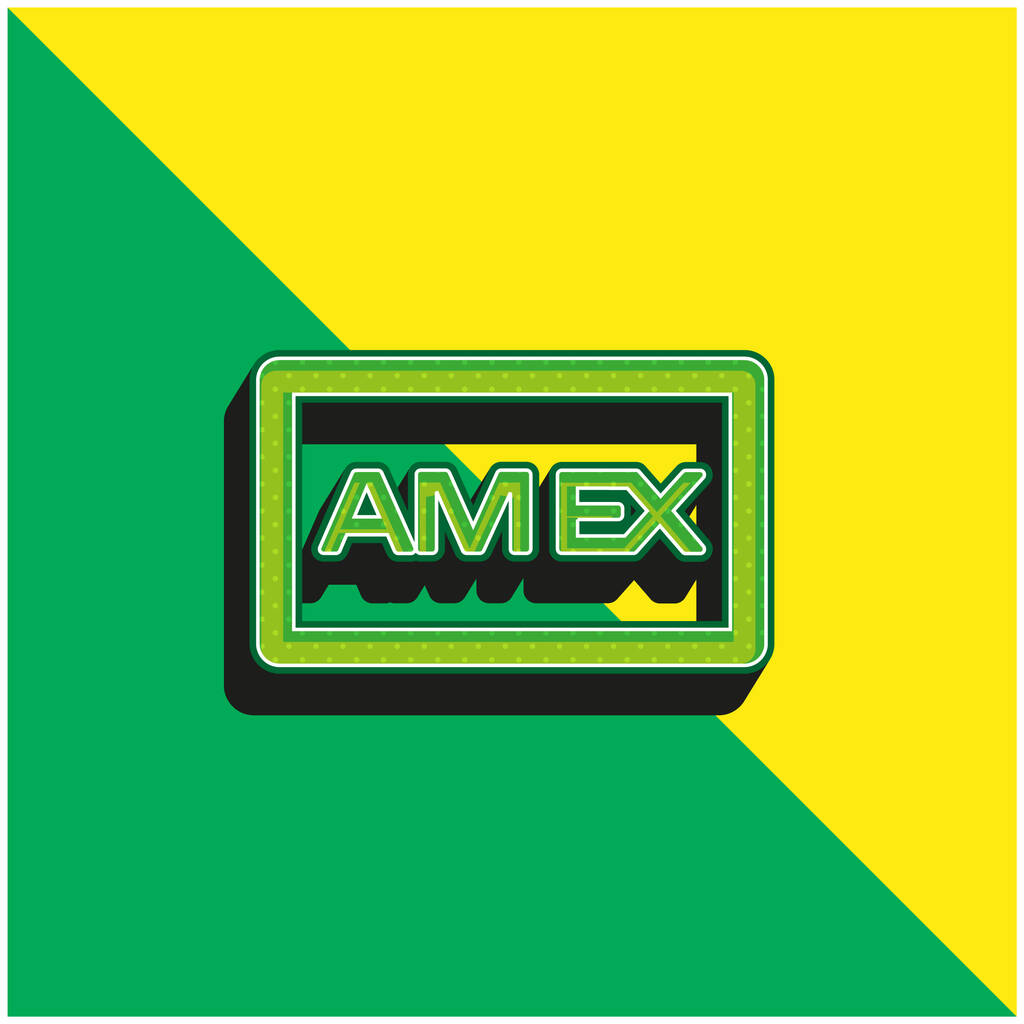 American Express Sign Grünes und gelbes modernes 3D-Vektorsymbol-Logo - Vektor, Bild