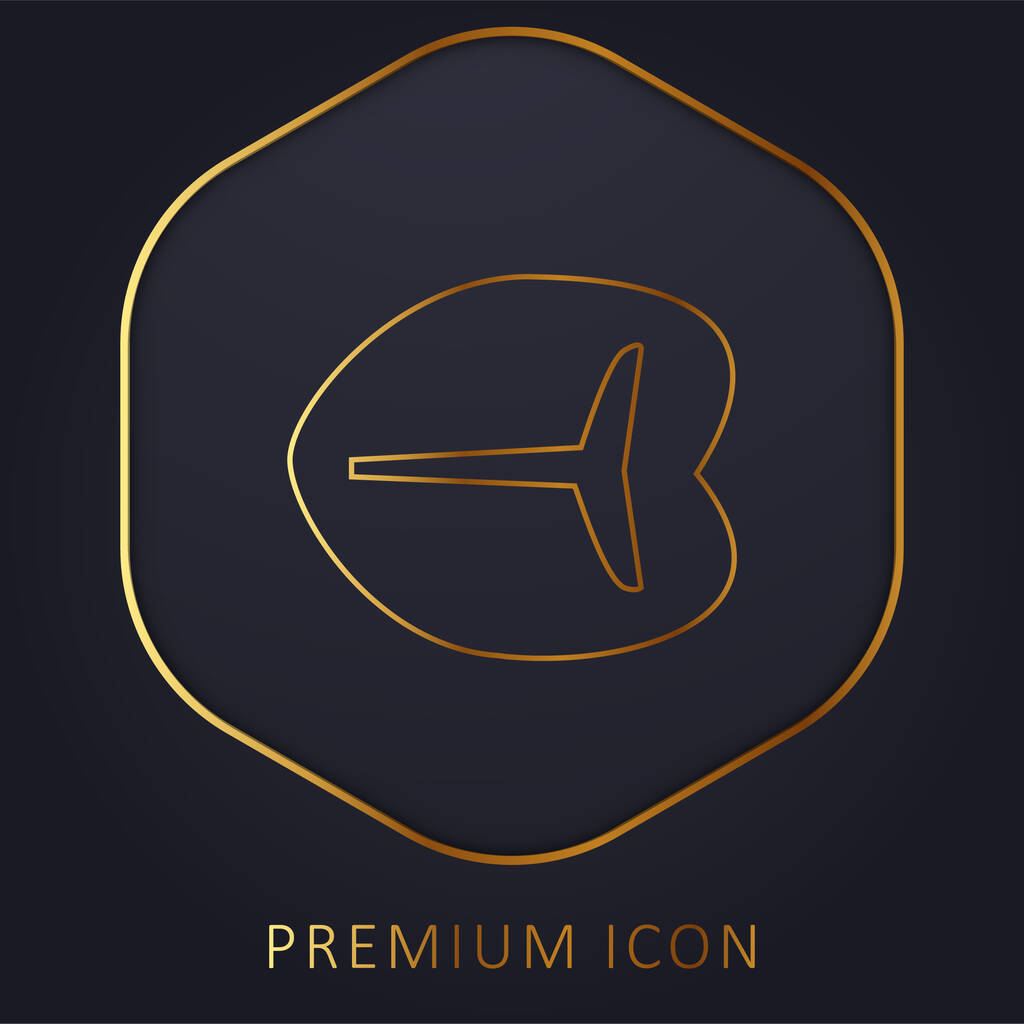 Beef Steak golden line premium logo or icon - Vector, Image