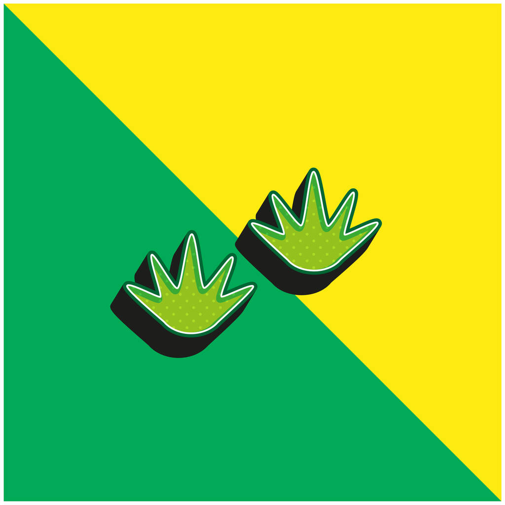 Pássaro imprime verde e amarelo moderno logotipo vetor 3d ícone - Vetor, Imagem