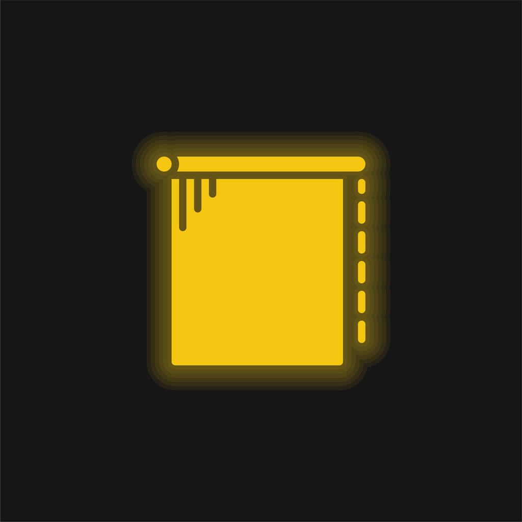 Ícone de néon brilhante amarelo cego - Vetor, Imagem