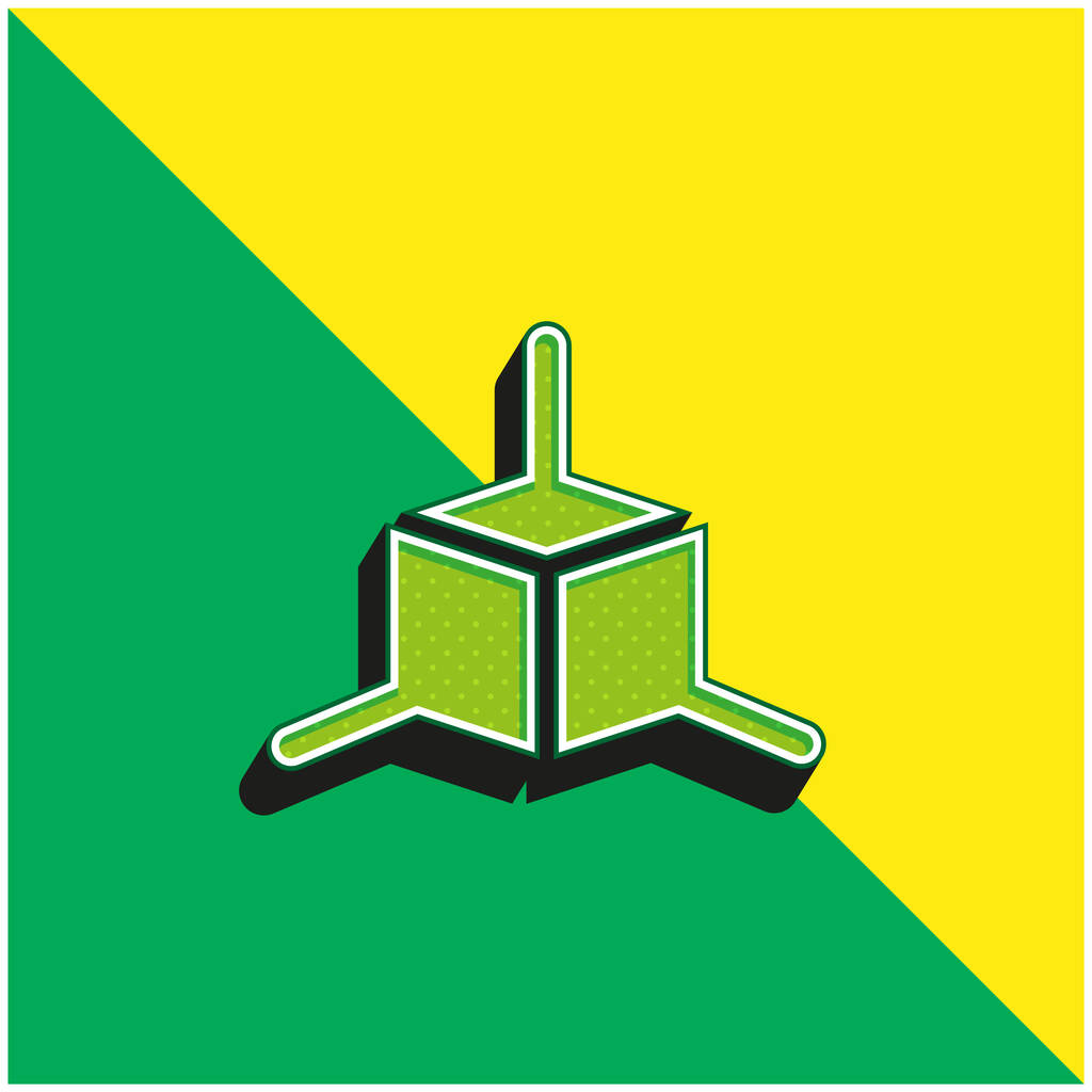 3D-Modellierung Grünes und gelbes modernes 3D-Vektorsymbol-Logo - Vektor, Bild
