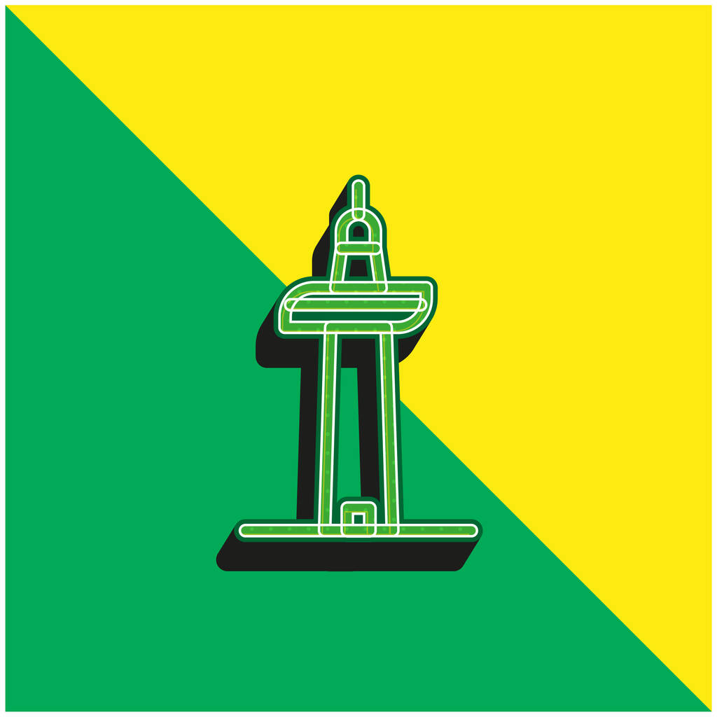 Auckland Vihreä ja keltainen moderni 3d vektori kuvake logo - Vektori, kuva