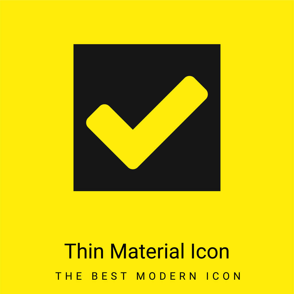 Accetta icona minimale materiale giallo brillante - Vettoriali, immagini