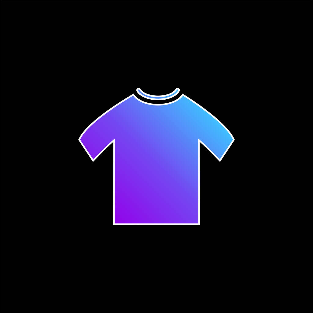 Preto Masculino T-shirt azul gradiente vetor ícone - Vetor, Imagem
