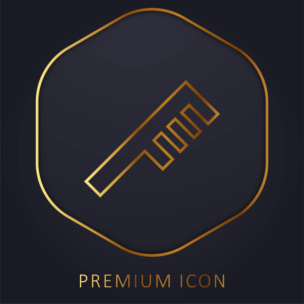 Γωνιακό Comb χρυσό λογότυπο ή εικονίδιο πριμοδότησης γραμμής - Διάνυσμα, εικόνα