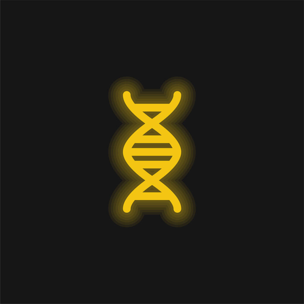 生物学クラス黄色の輝くネオンアイコン - ベクター画像