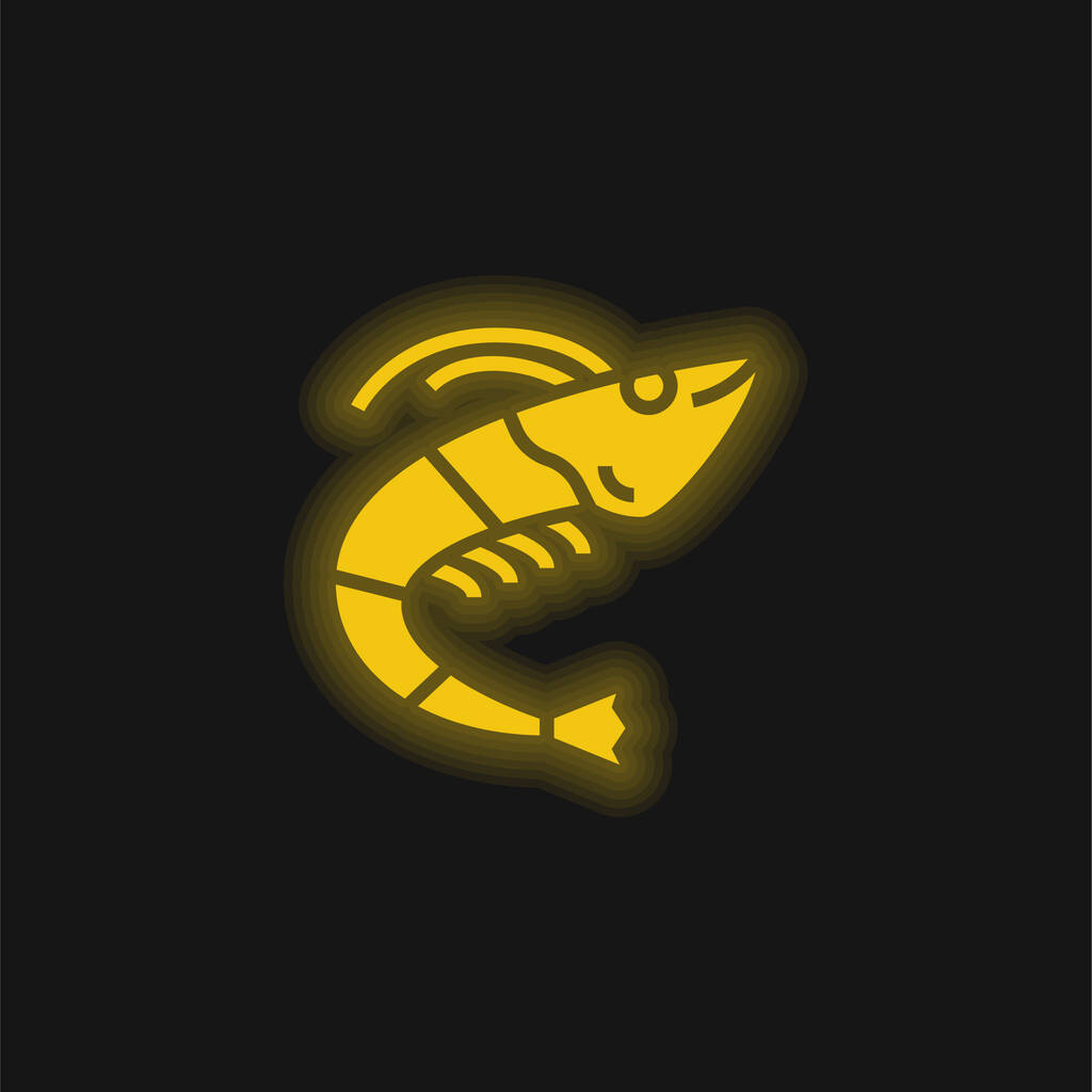 動物の黄色の輝くネオンアイコン - ベクター画像