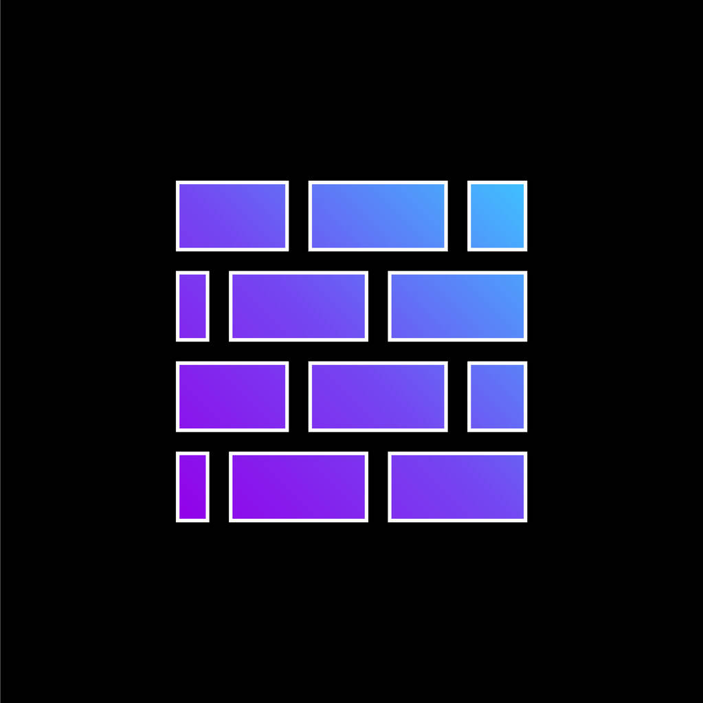 Brickwall blue gradient vector icon - Vector, Image