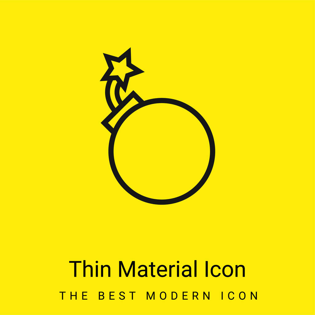 Bomba vázlat minimális világos sárga anyag ikon - Vektor, kép