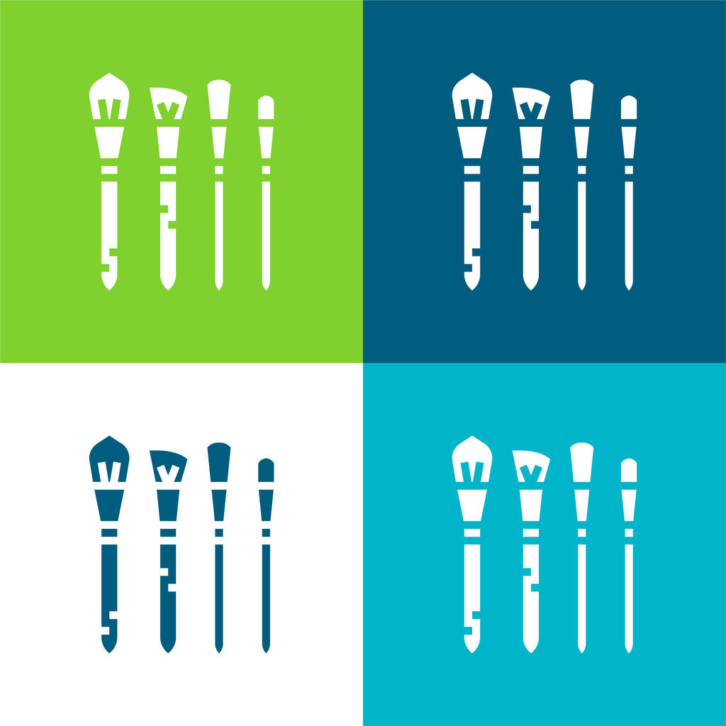 Set di icone minimali a quattro colori Blush Flat - Vettoriali, immagini
