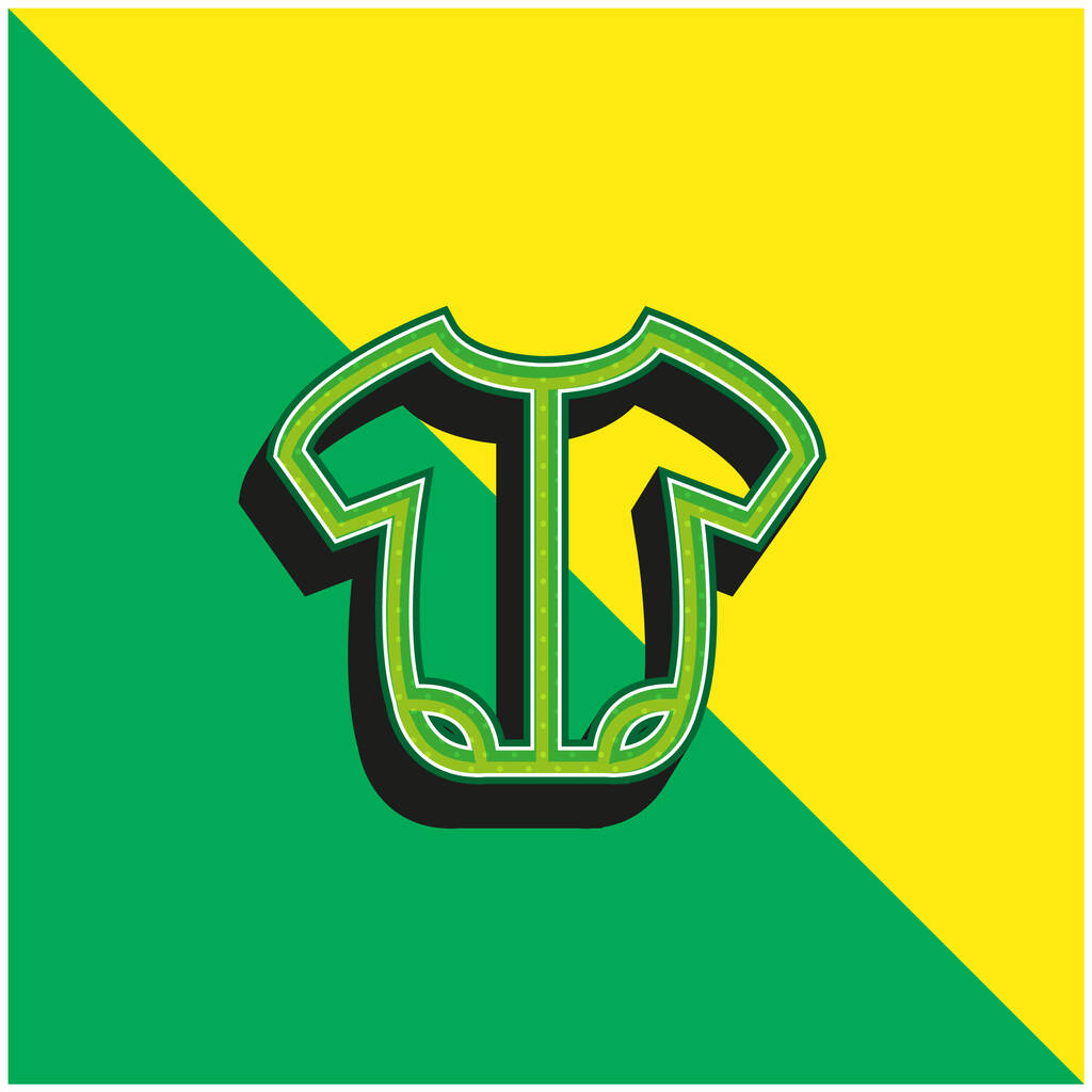 Baby Onesie Περίγραμμα Πράσινο και κίτρινο σύγχρονο 3d διάνυσμα εικονίδιο λογότυπο - Διάνυσμα, εικόνα