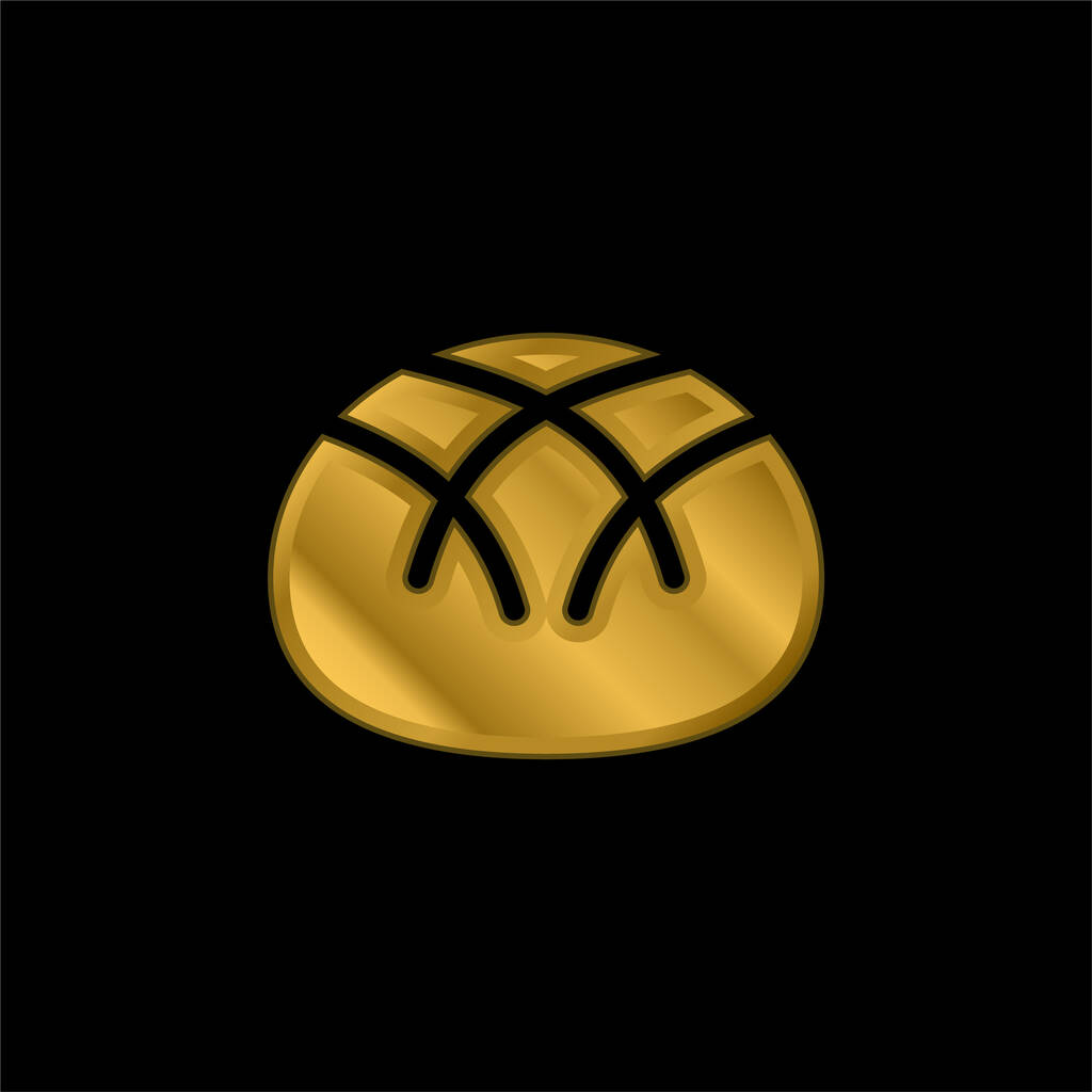 Pozlacená chlebová metalická ikona nebo vektor loga - Vektor, obrázek