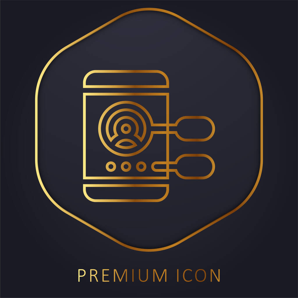 Développement d'applications ligne dorée logo premium ou icône - Vecteur, image