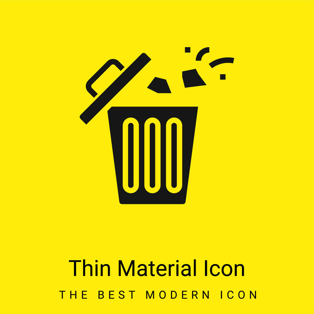 Bin minimální jasně žlutý materiál ikona - Vektor, obrázek