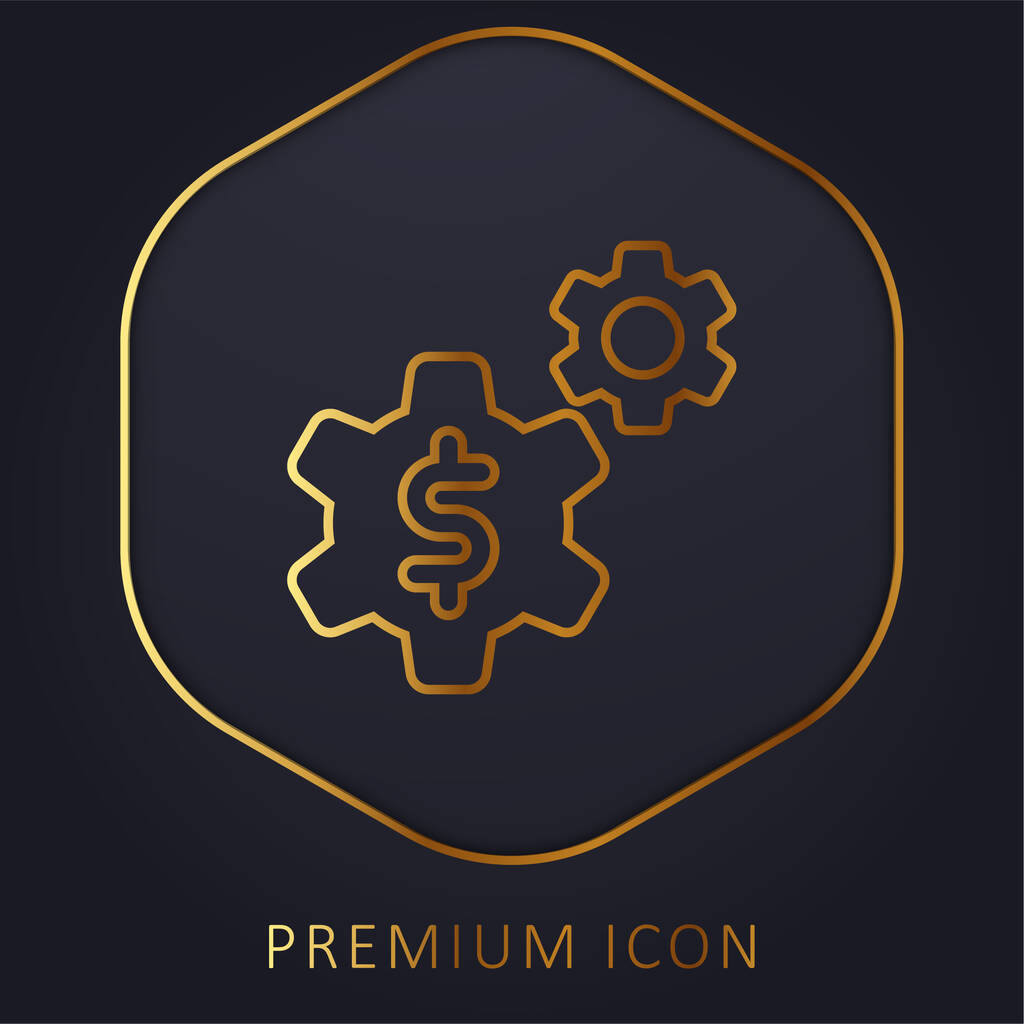 Применение золотой линии премиум логотип или значок - Вектор,изображение
