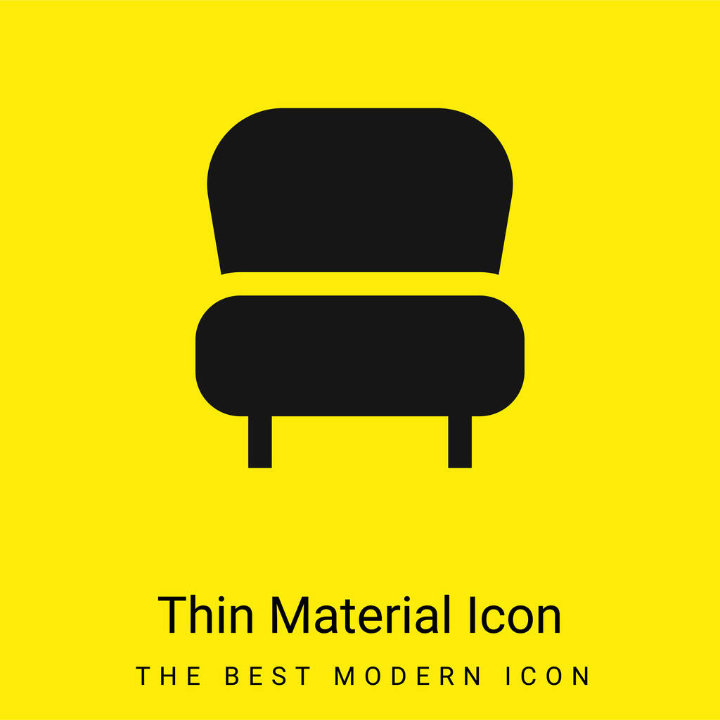 Sillón mínimo icono de material amarillo brillante - Vector, Imagen