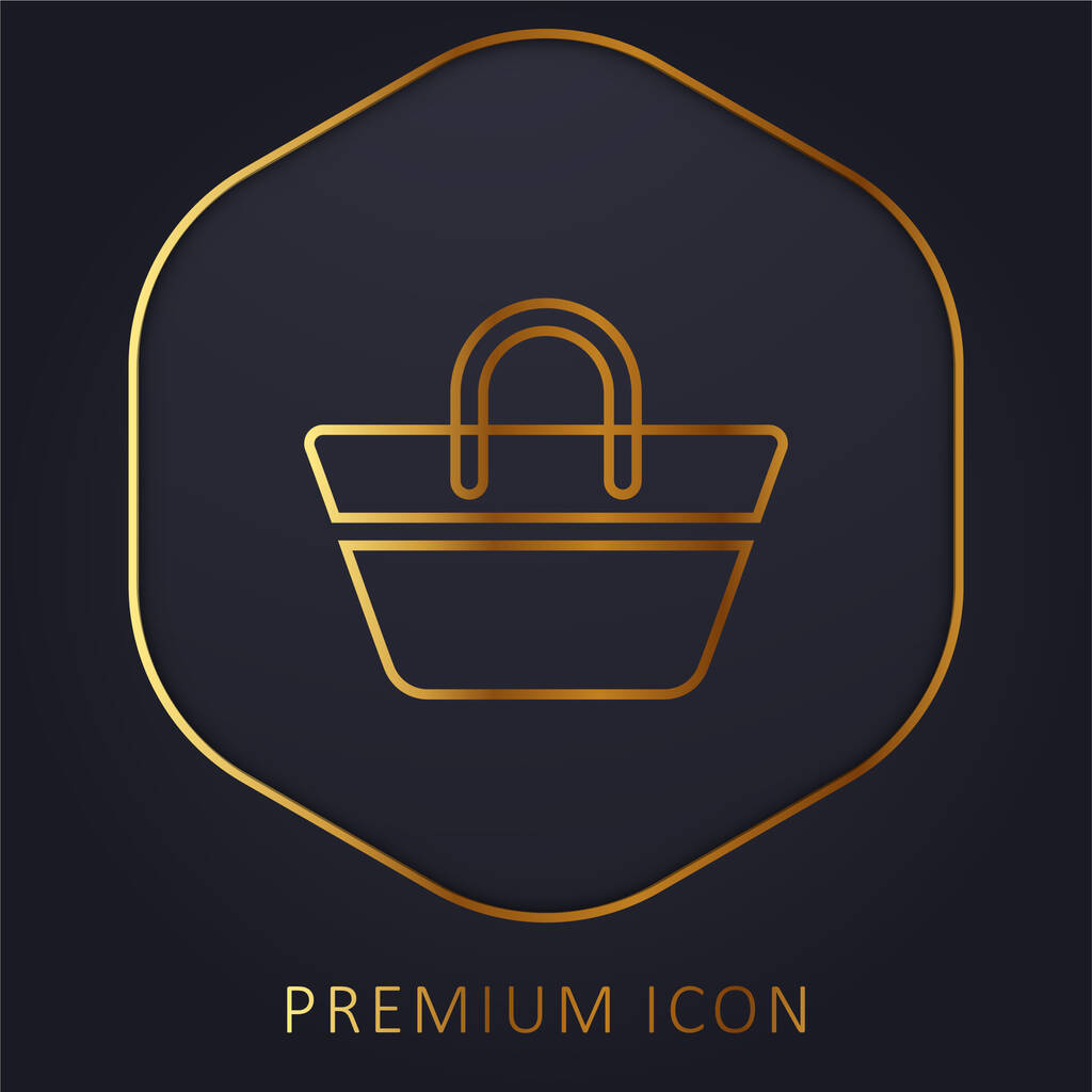 Bolso de playa línea dorada logotipo premium o icono - Vector, imagen