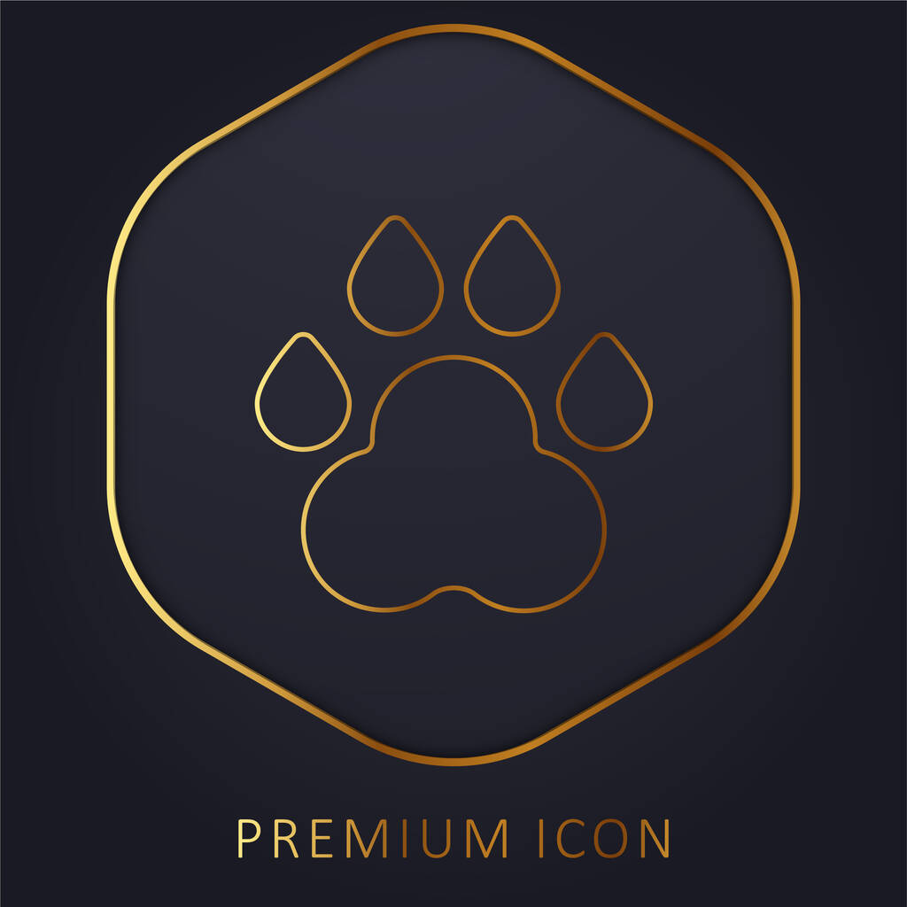 Zvířecí stopa zlaté linie prémie logo nebo ikona - Vektor, obrázek