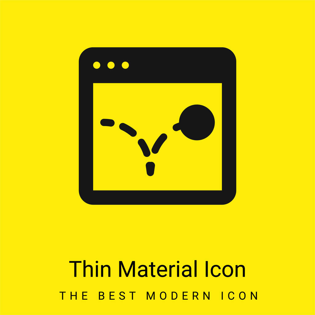 rimbalzo icona materiale giallo brillante minimo - Vettoriali, immagini