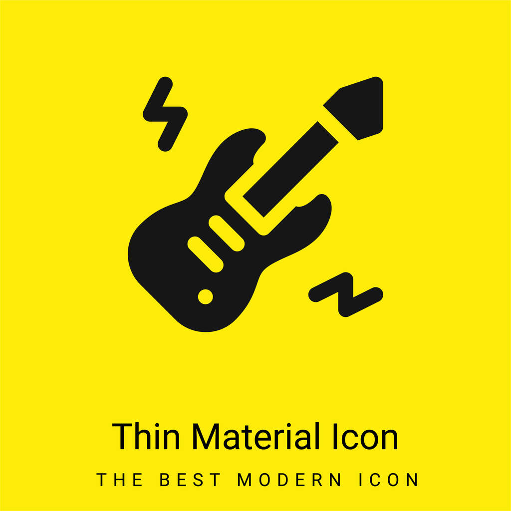 Bajo Guitarra mínimo icono de material amarillo brillante - Vector, imagen