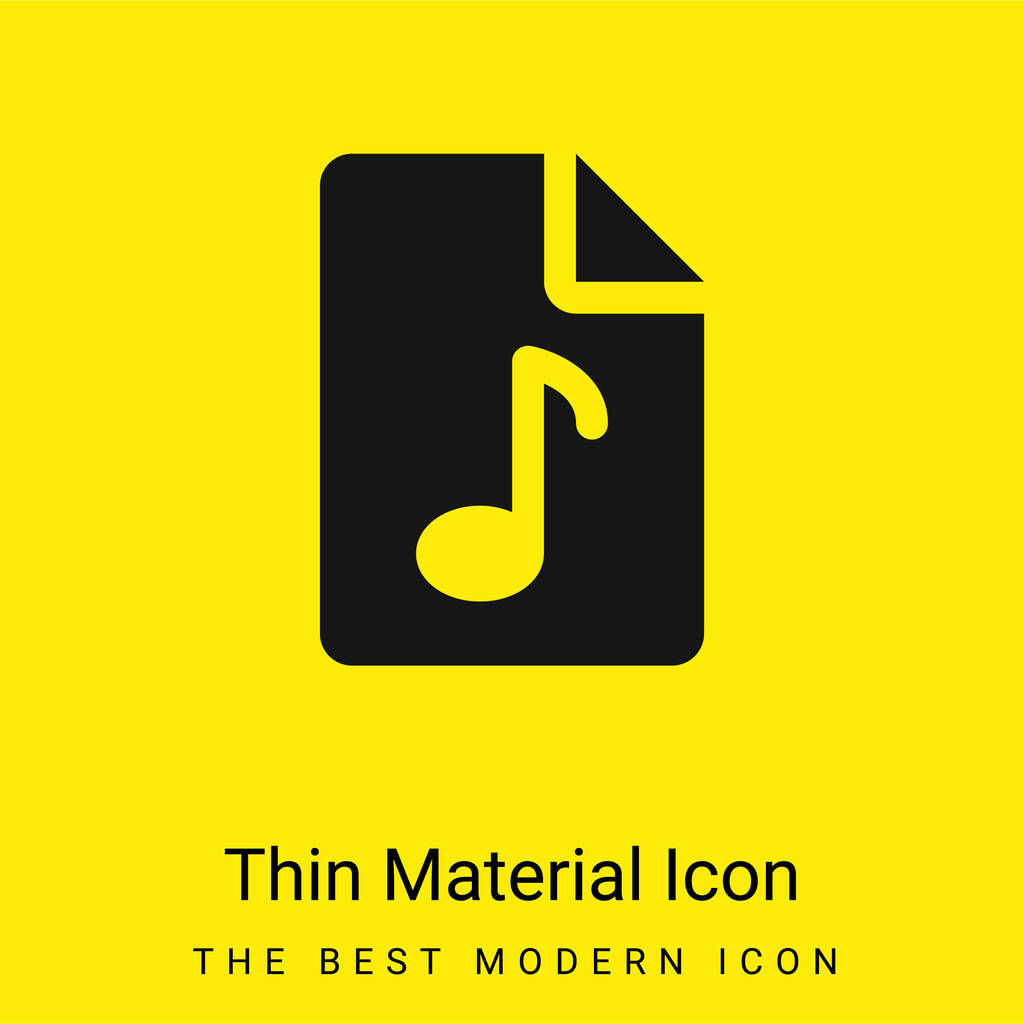 Audio File minimal bright yellow material icon - Vector, Image