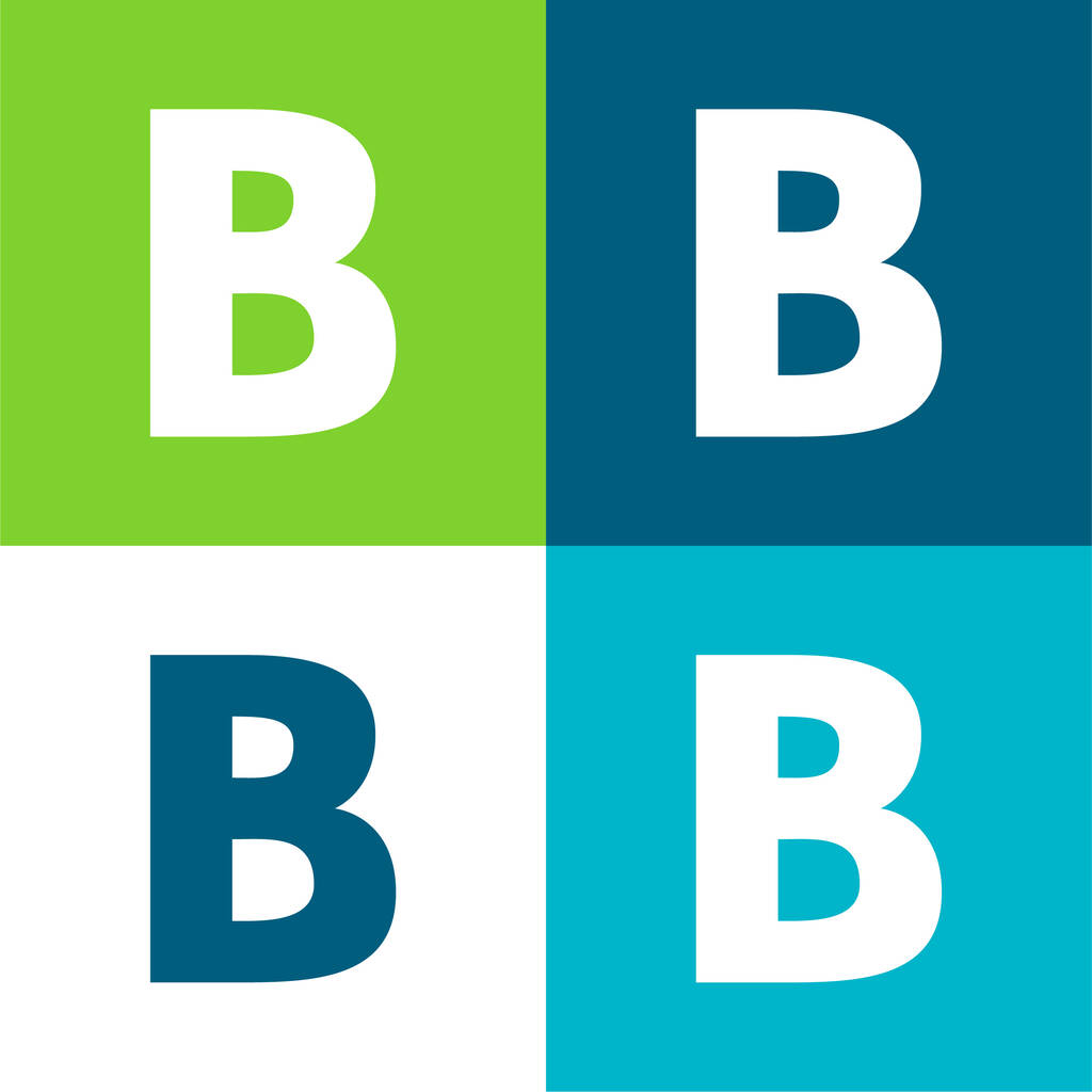 Bold Flat conjunto de iconos mínimos de cuatro colores - Vector, Imagen