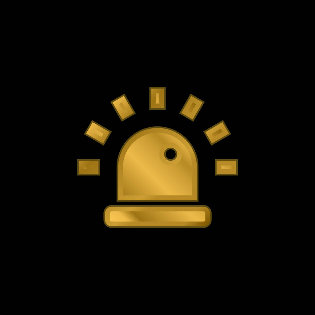 Alarm gold plated metalic icon or logo vector - Vector, Image