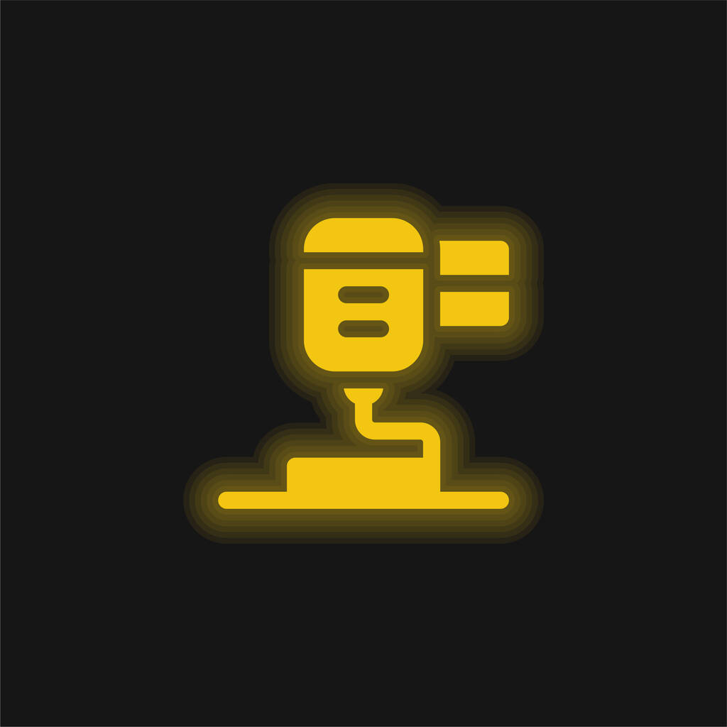 3D tisk žluté zářící neonové ikony - Vektor, obrázek