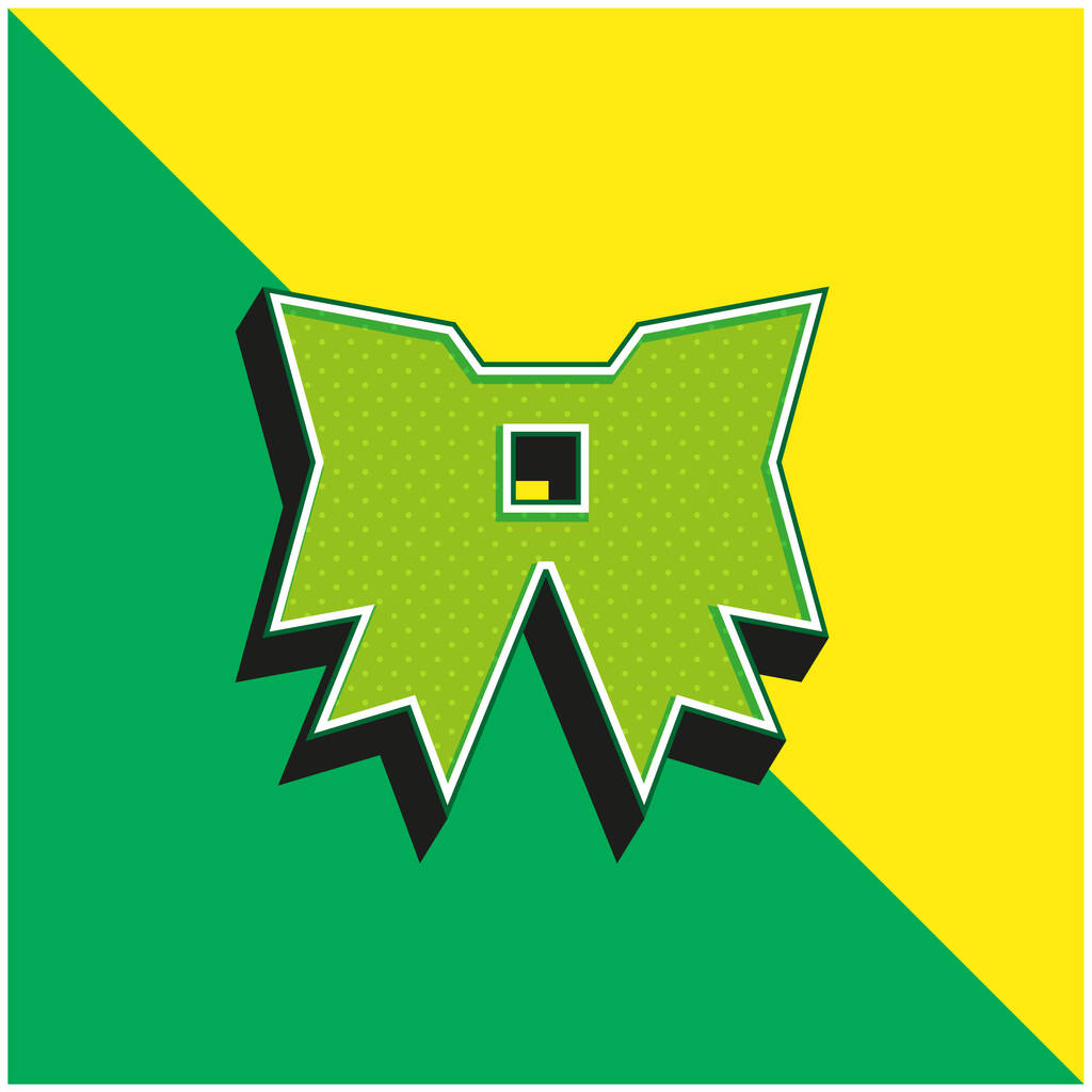 Papillon verde e giallo moderno logo icona vettoriale 3d - Vettoriali, immagini