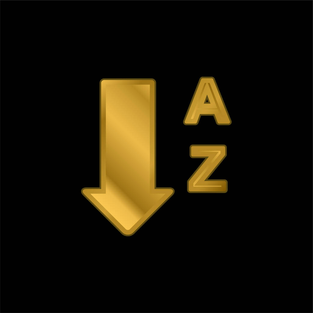 Αλφαβητική σειρά από A σε Z επίχρυσο μεταλλικό εικονίδιο ή διάνυσμα λογότυπου - Διάνυσμα, εικόνα