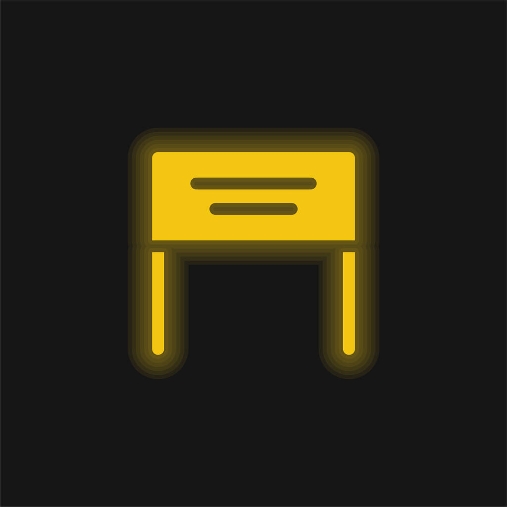 Banner sárga izzó neon ikon - Vektor, kép