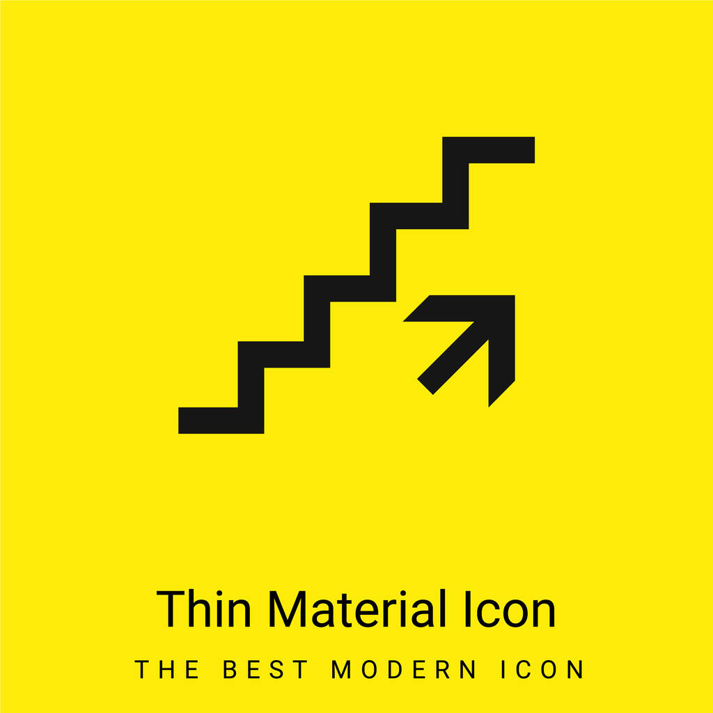Wznoszące się schody Sygnał minimalny jasnożółty materiał ikona - Wektor, obraz
