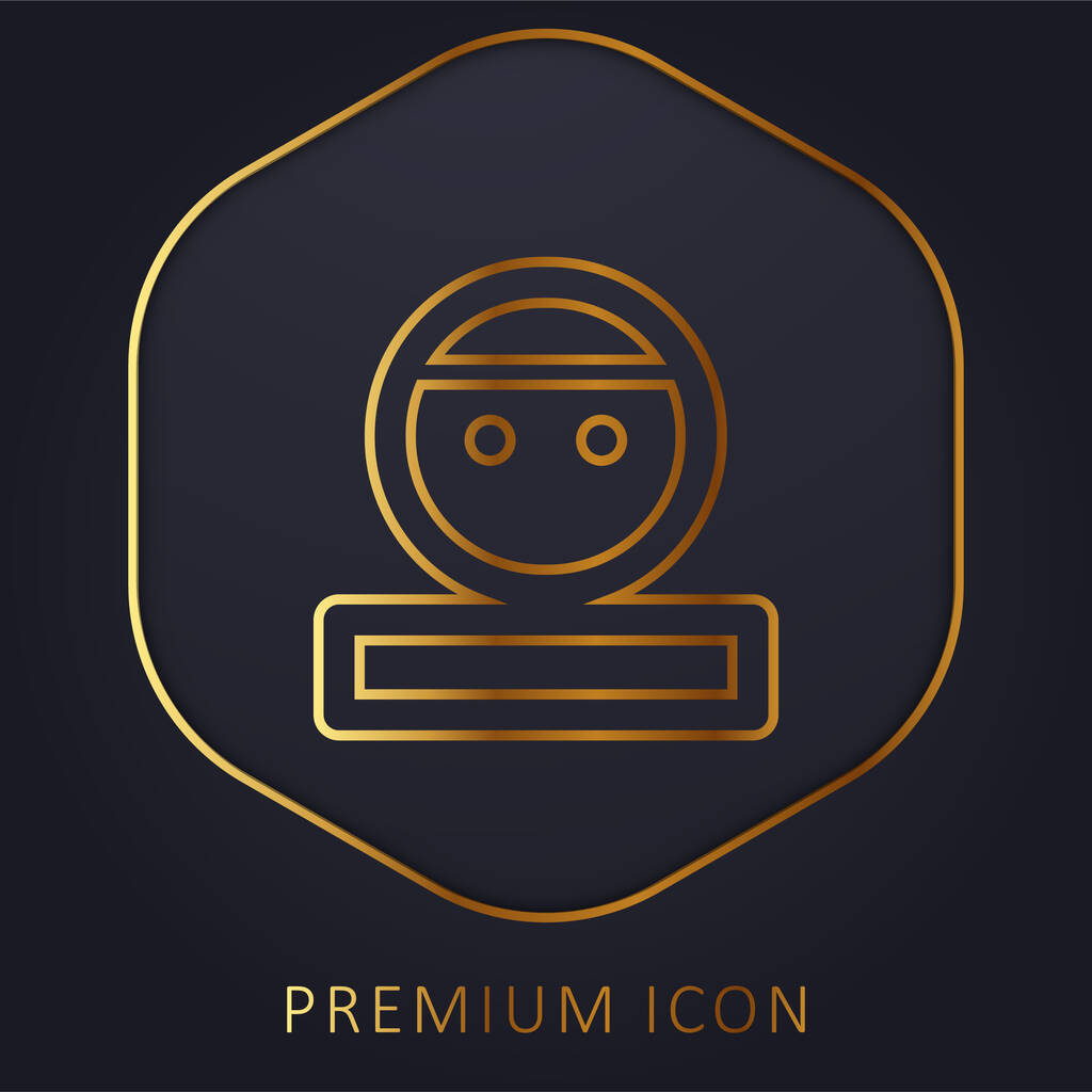 Boy linha dourada logotipo premium ou ícone - Vetor, Imagem