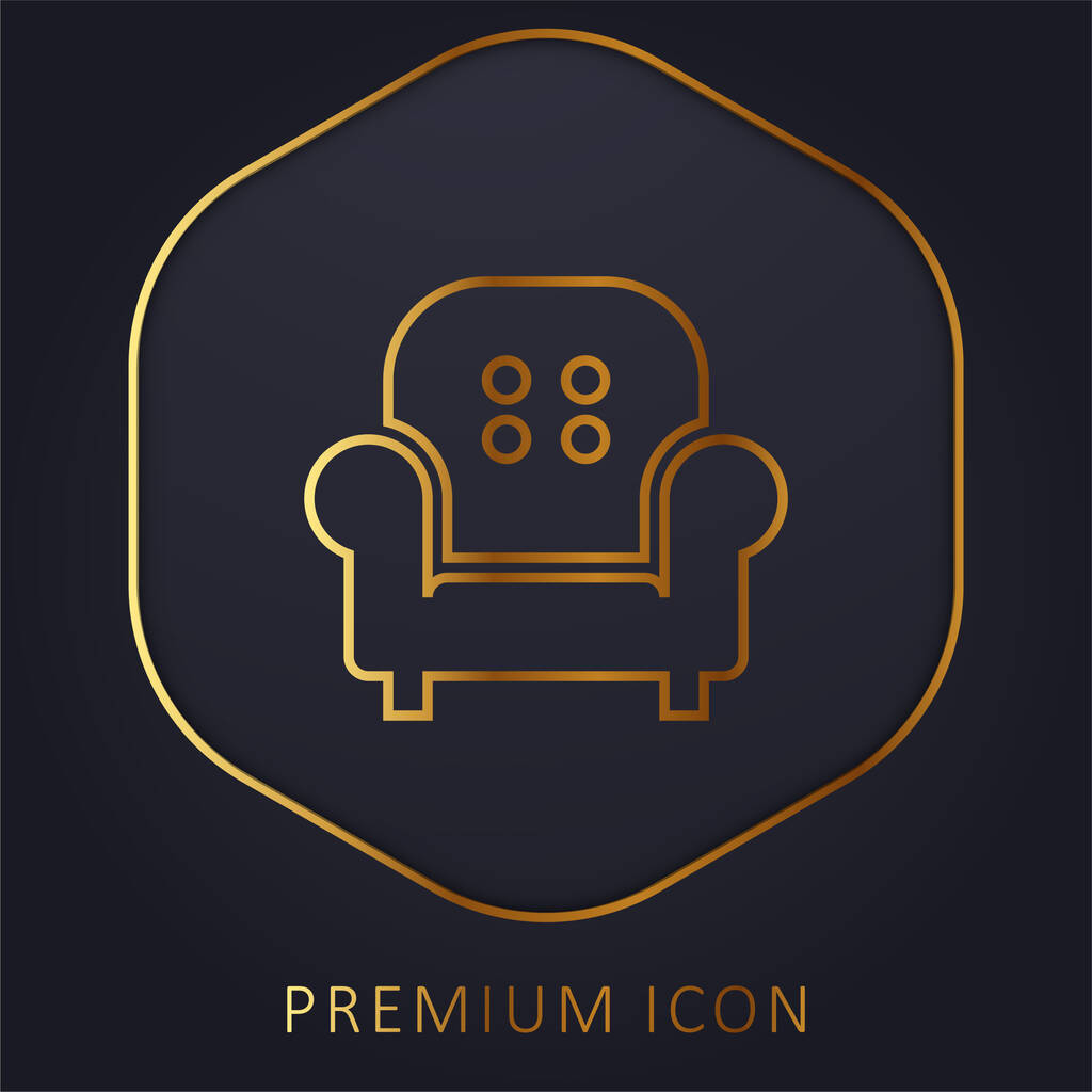 Fauteuil ligne d'or logo premium ou icône - Vecteur, image