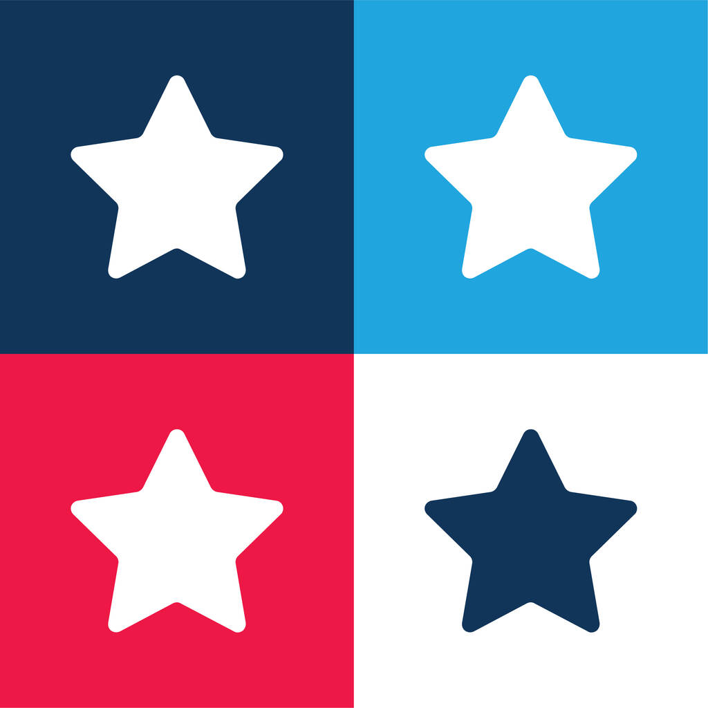 Star blue and red four color minimal icon set - Vector, imagen
