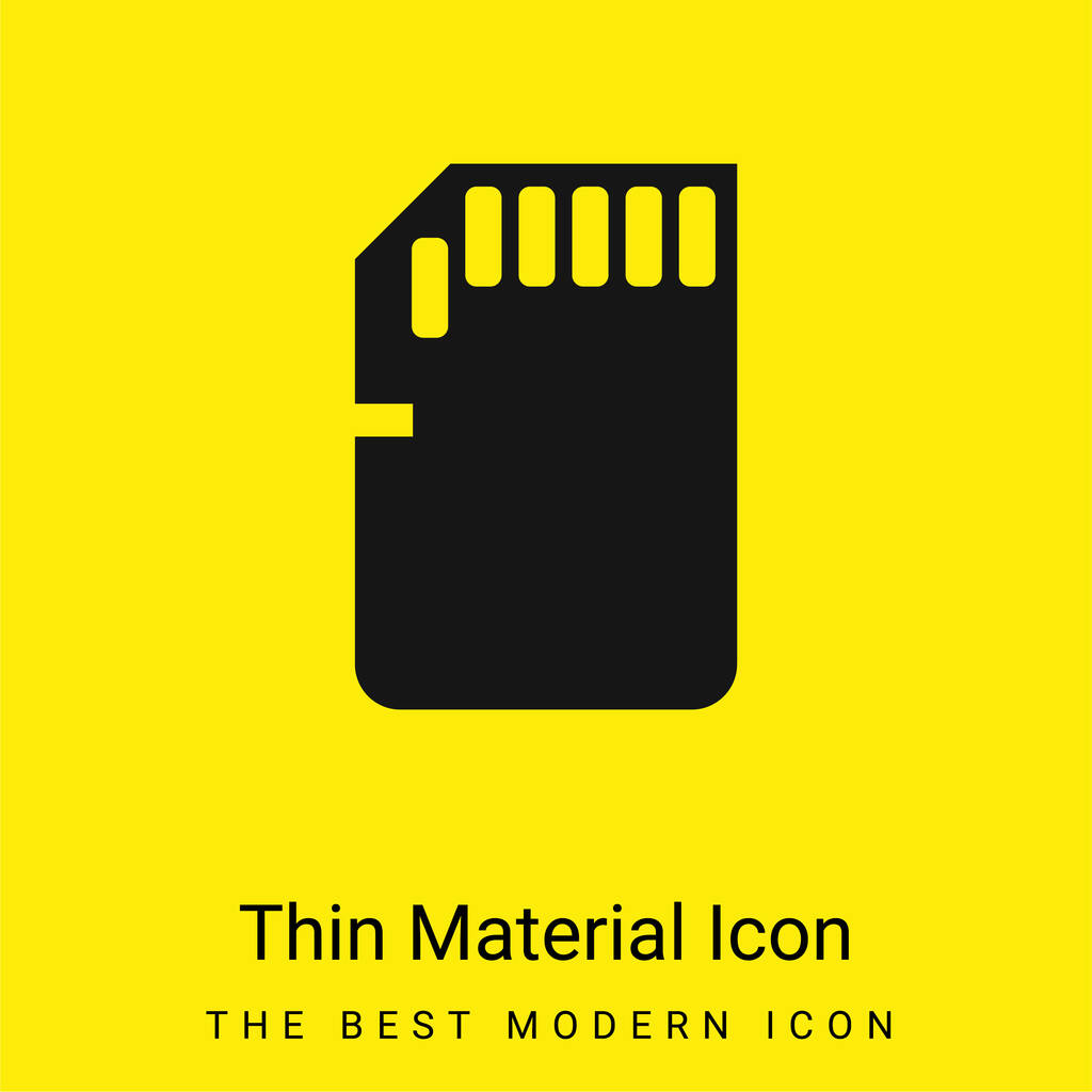Tarjeta SD grande mínimo icono de material amarillo brillante - Vector, imagen