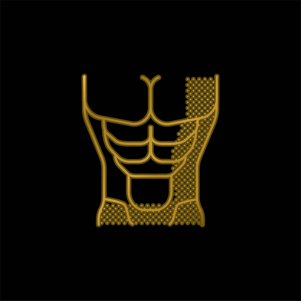 Abs chapado en oro icono metálico o logo vector - Vector, imagen