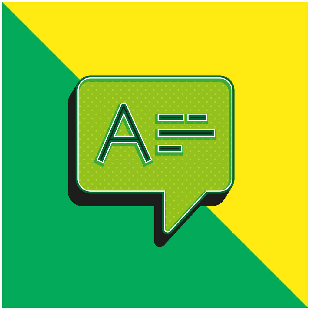 答え緑と黄色のモダンな3Dベクトルアイコンのロゴ - ベクター画像