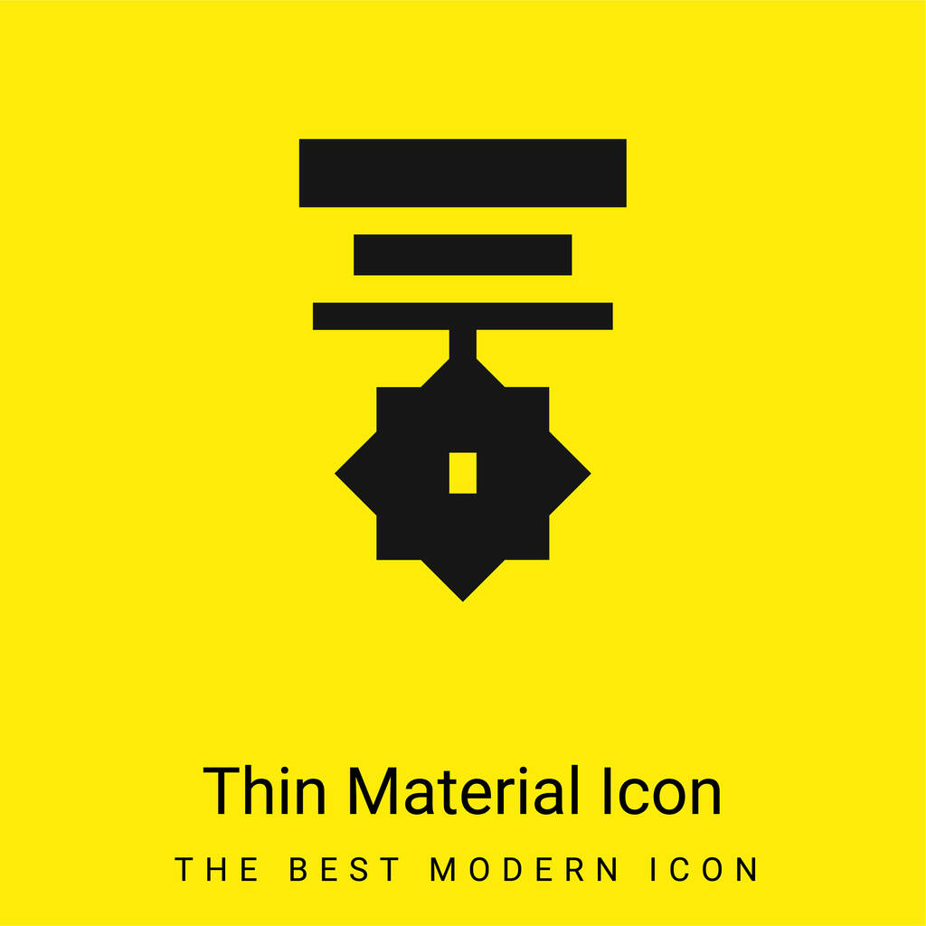 Badge icona materiale giallo brillante minimo - Vettoriali, immagini