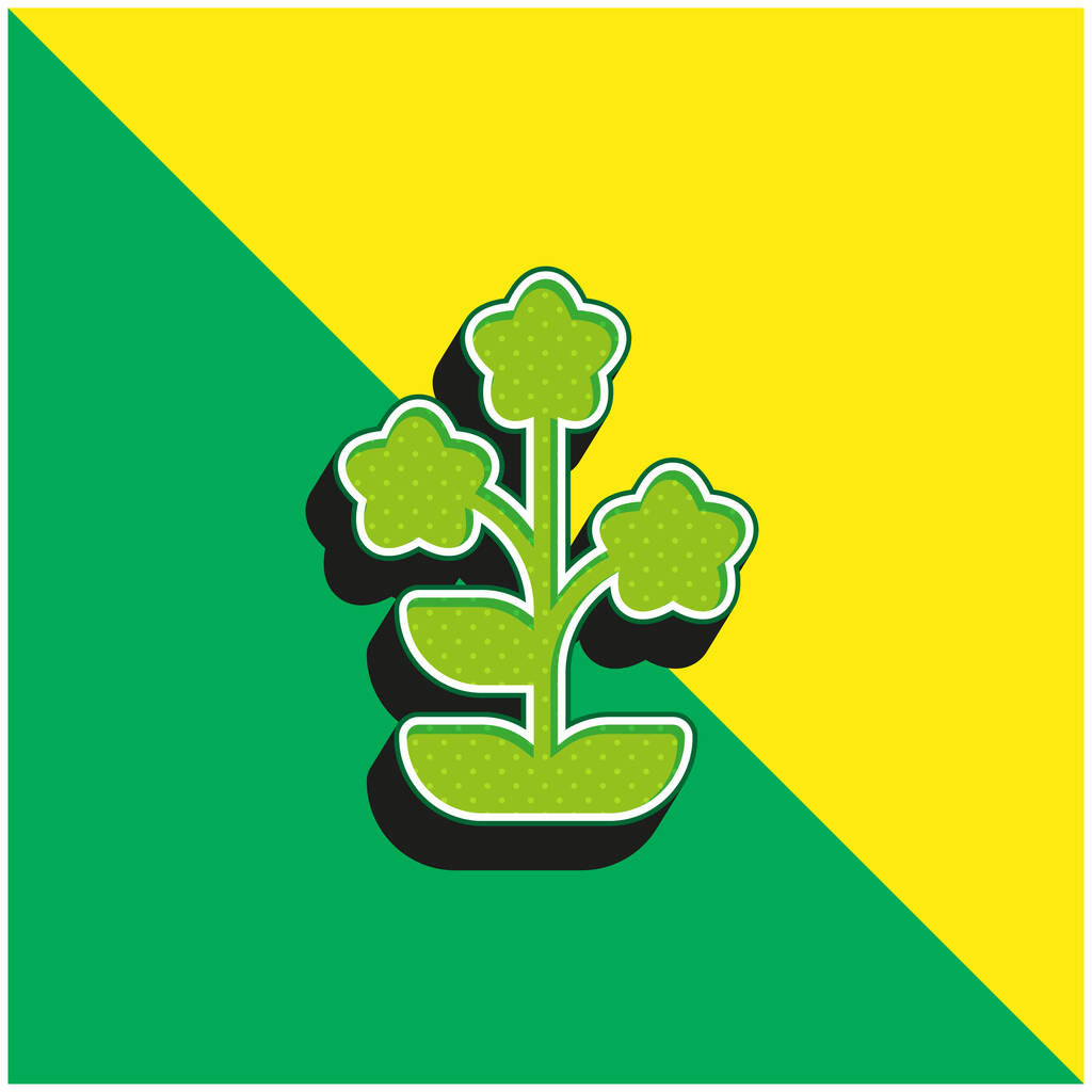 Alpine Forget Me Not Green and yellow modern 3d vector icon - Вектор, зображення