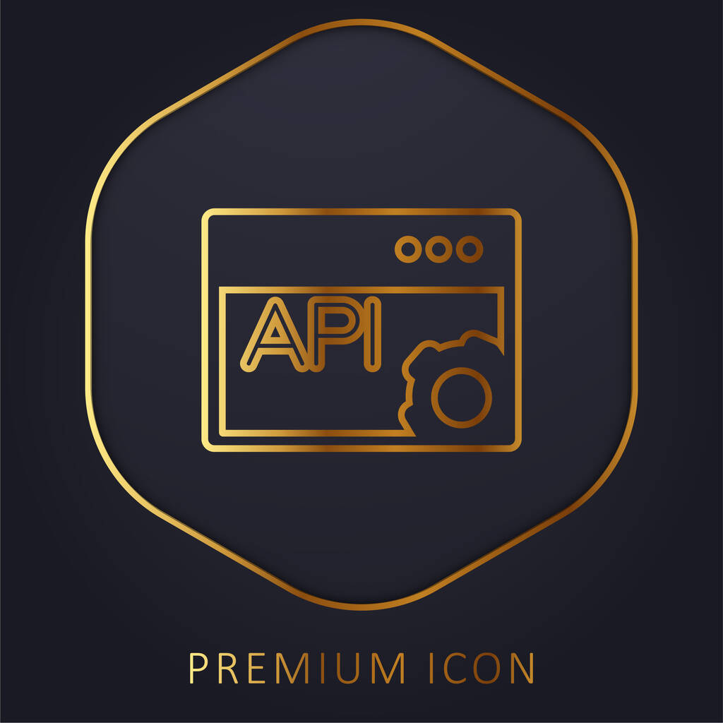 Pagina API logo o icona premium della linea dorata - Vettoriali, immagini