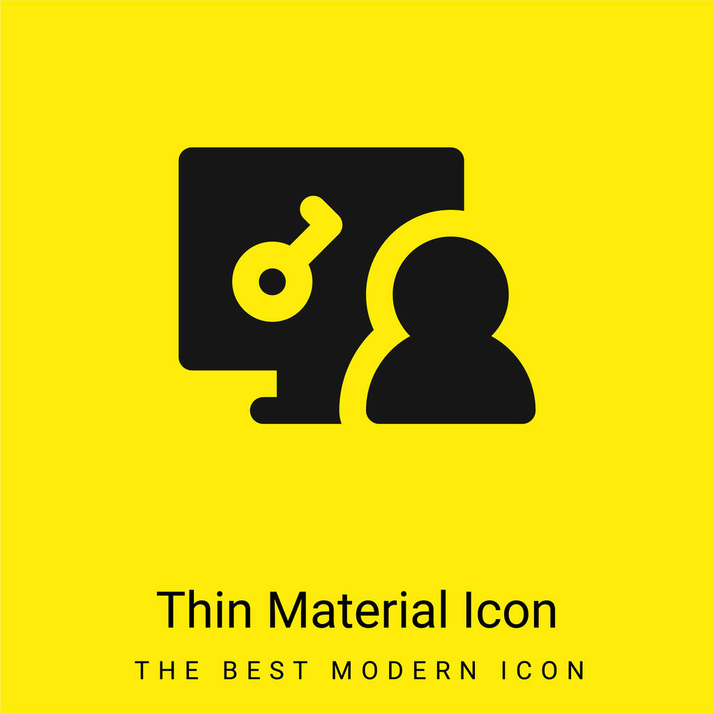 Acceso mínimo icono de material amarillo brillante - Vector, imagen