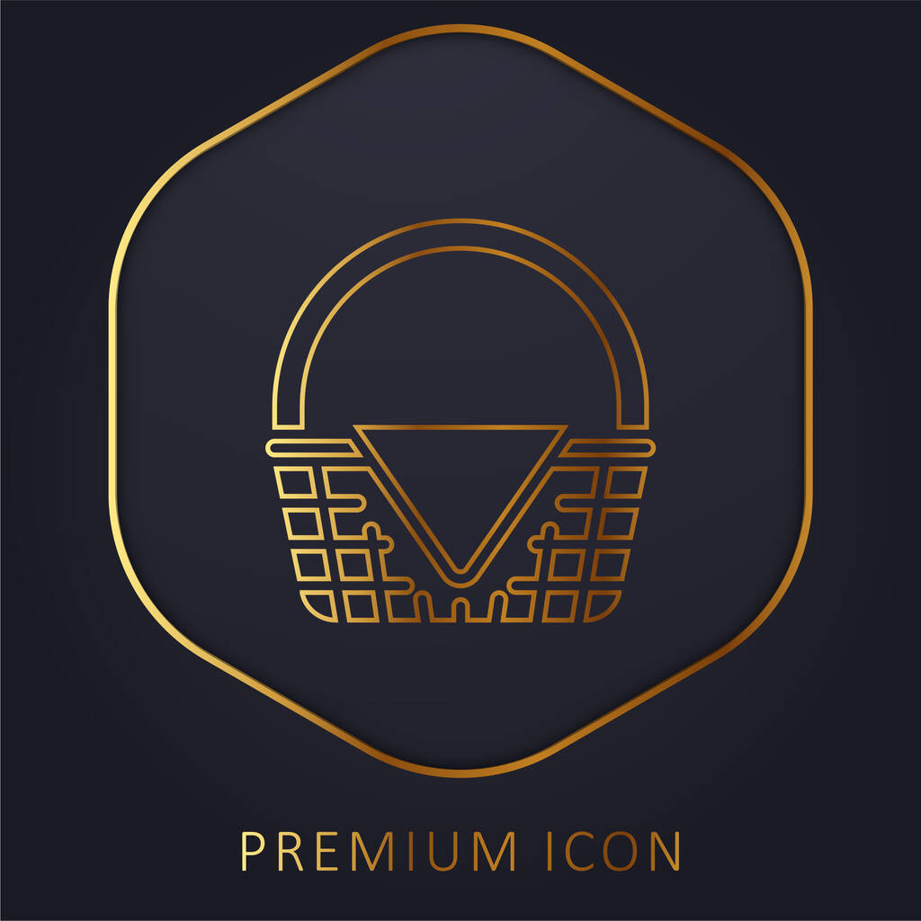 Basket golden line premium logo or icon - Vector, Image