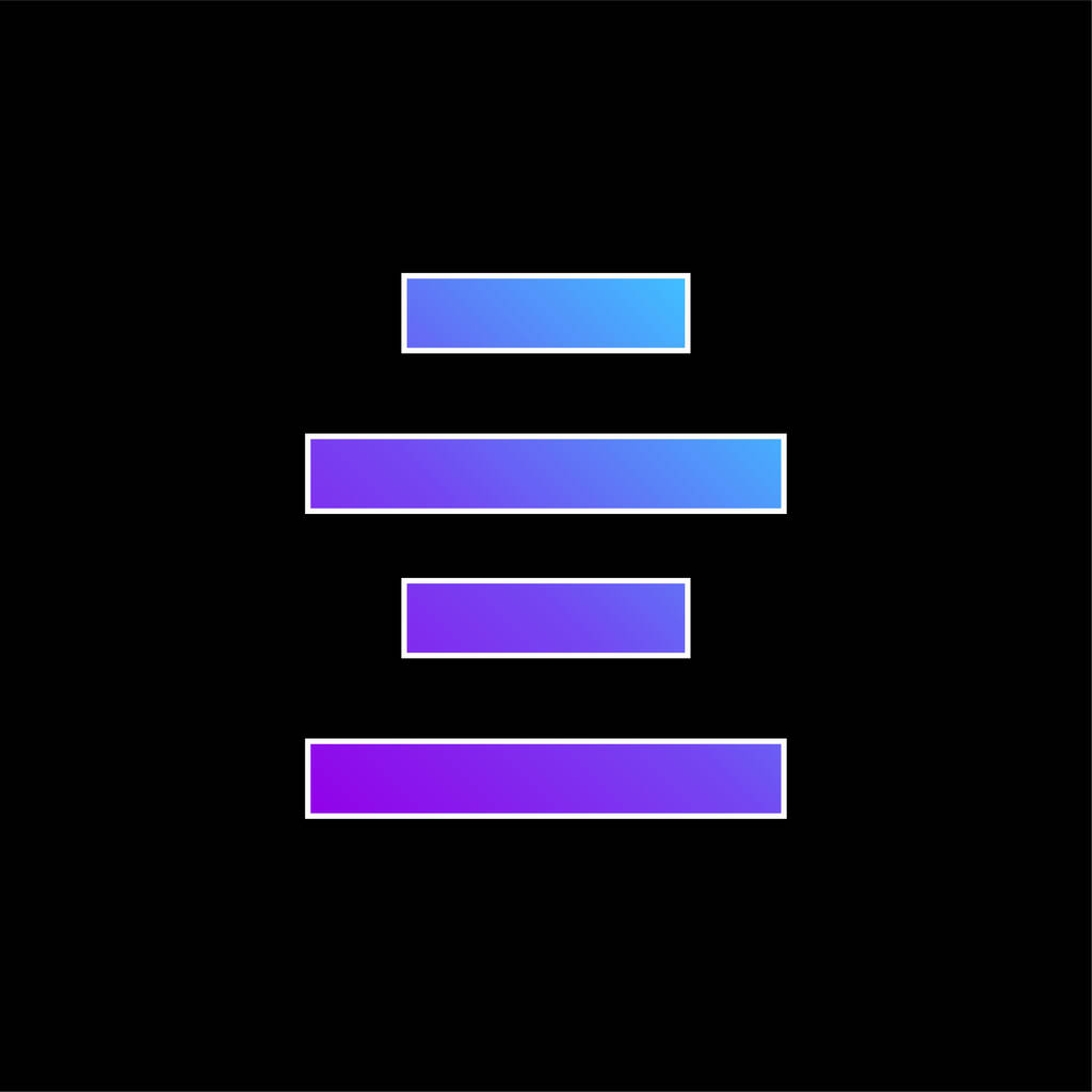 Alinhe o ícone do vetor gradiente azul central - Vetor, Imagem