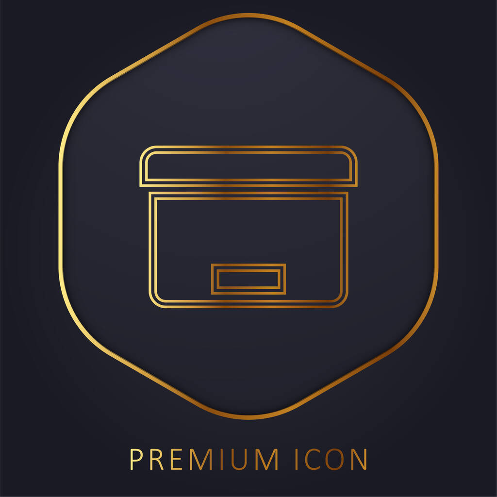 Outil de boîte pour le logo ou l'icône de prime de ligne d'or d'organisation de bureau - Vecteur, image