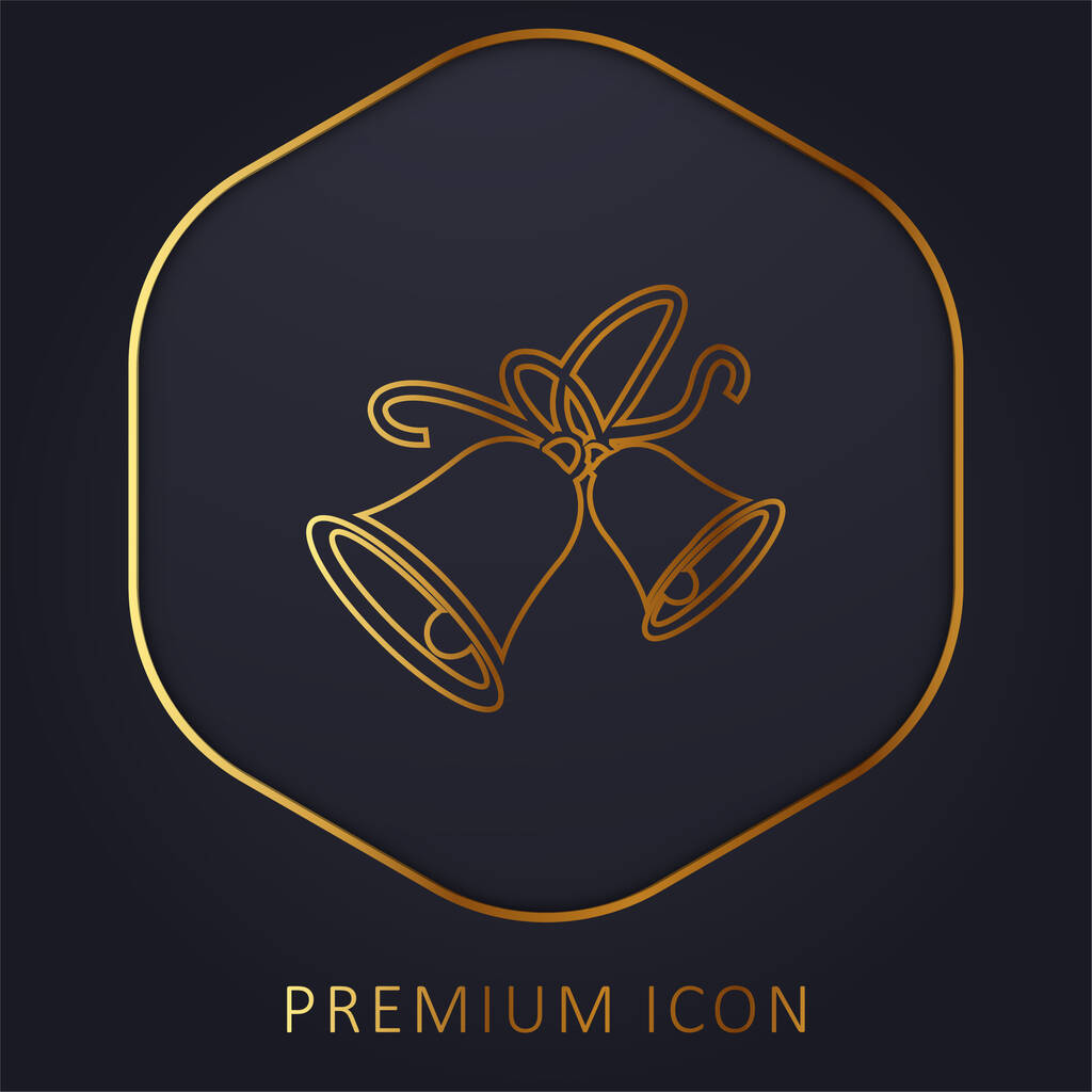 Bells arany vonal prémium logó vagy ikon - Vektor, kép