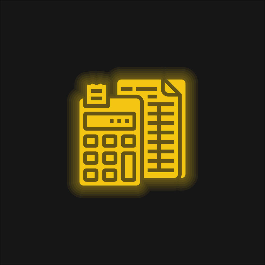 Бухгалтерський жовтий сяючий неоновий значок
 - Вектор, зображення
